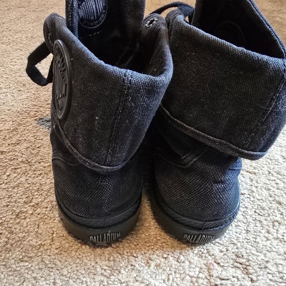Womans black Palladium cuff boots 7 - Picture 6 of 6